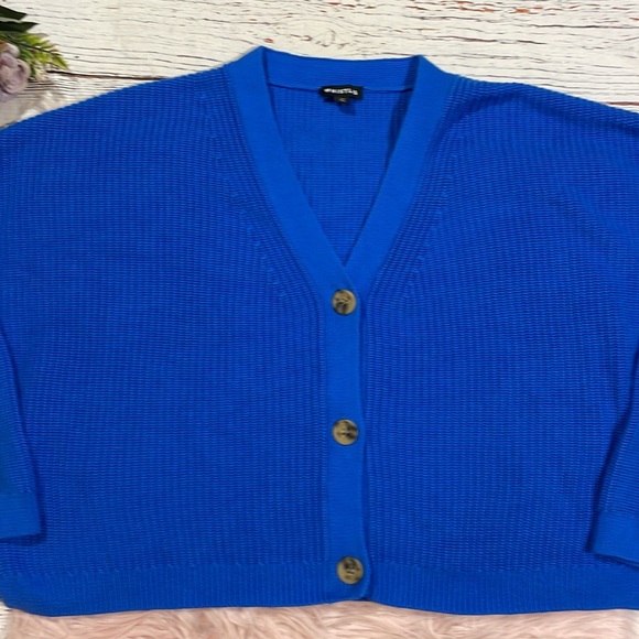 Whistles Mara Knitted Cotton Cardigan in Blue NWOT - Picture 7 of 9
